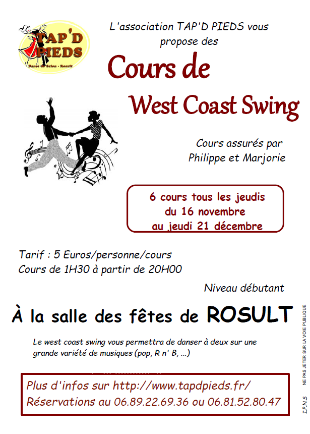 Flyer Cours de West Coast Swing